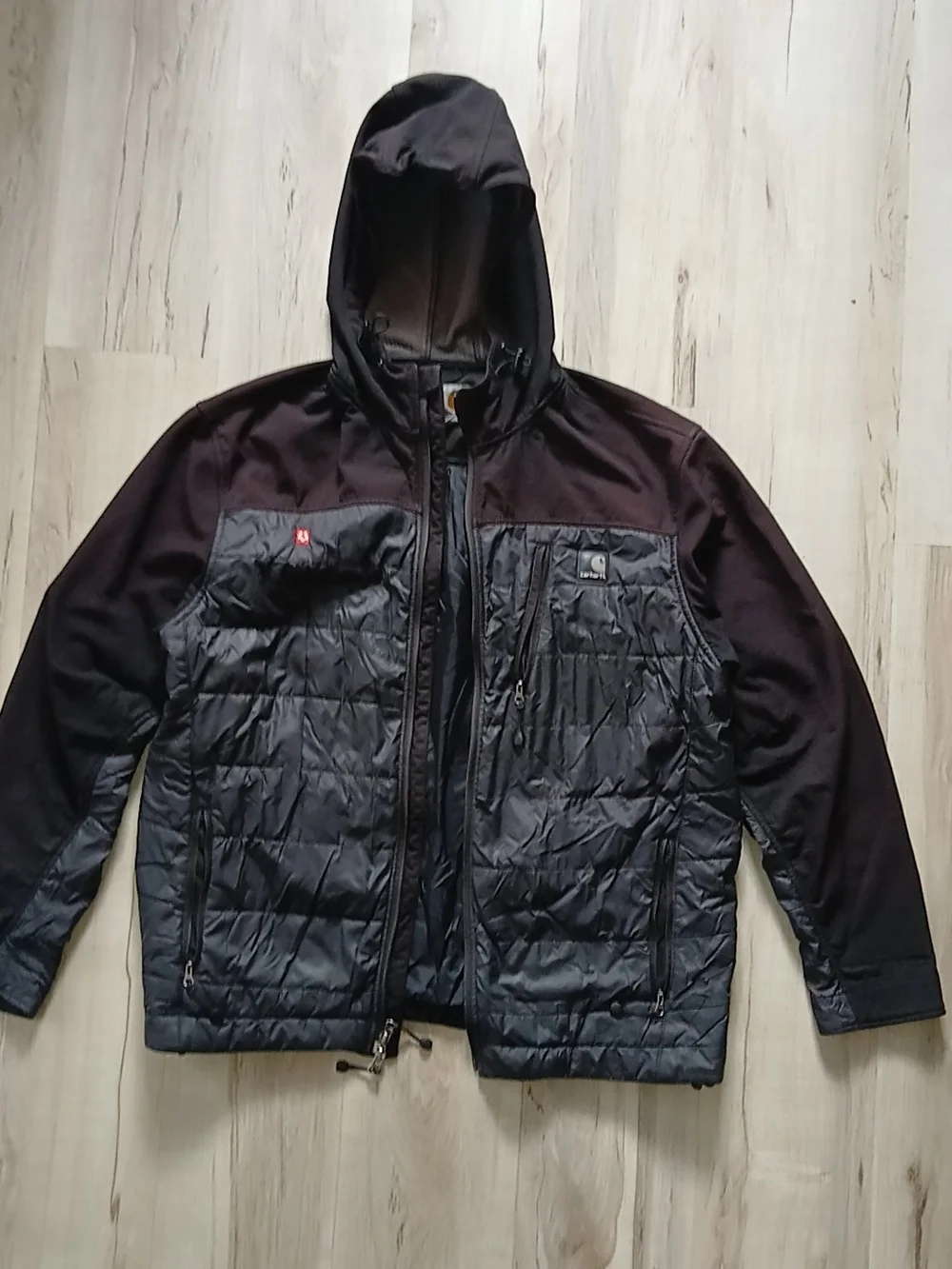 Carhartt Black Quilted Hooded Puffer Jacket